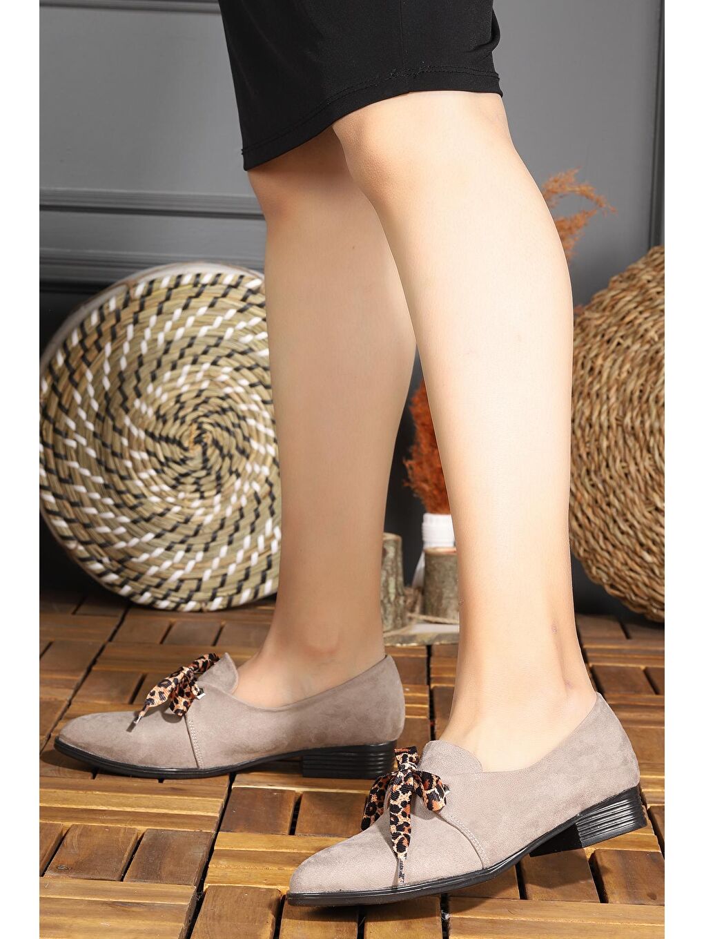 Bej Süet Günlük Anatomik Kadın Günlük Babet Ayakkabı 8328-102-1