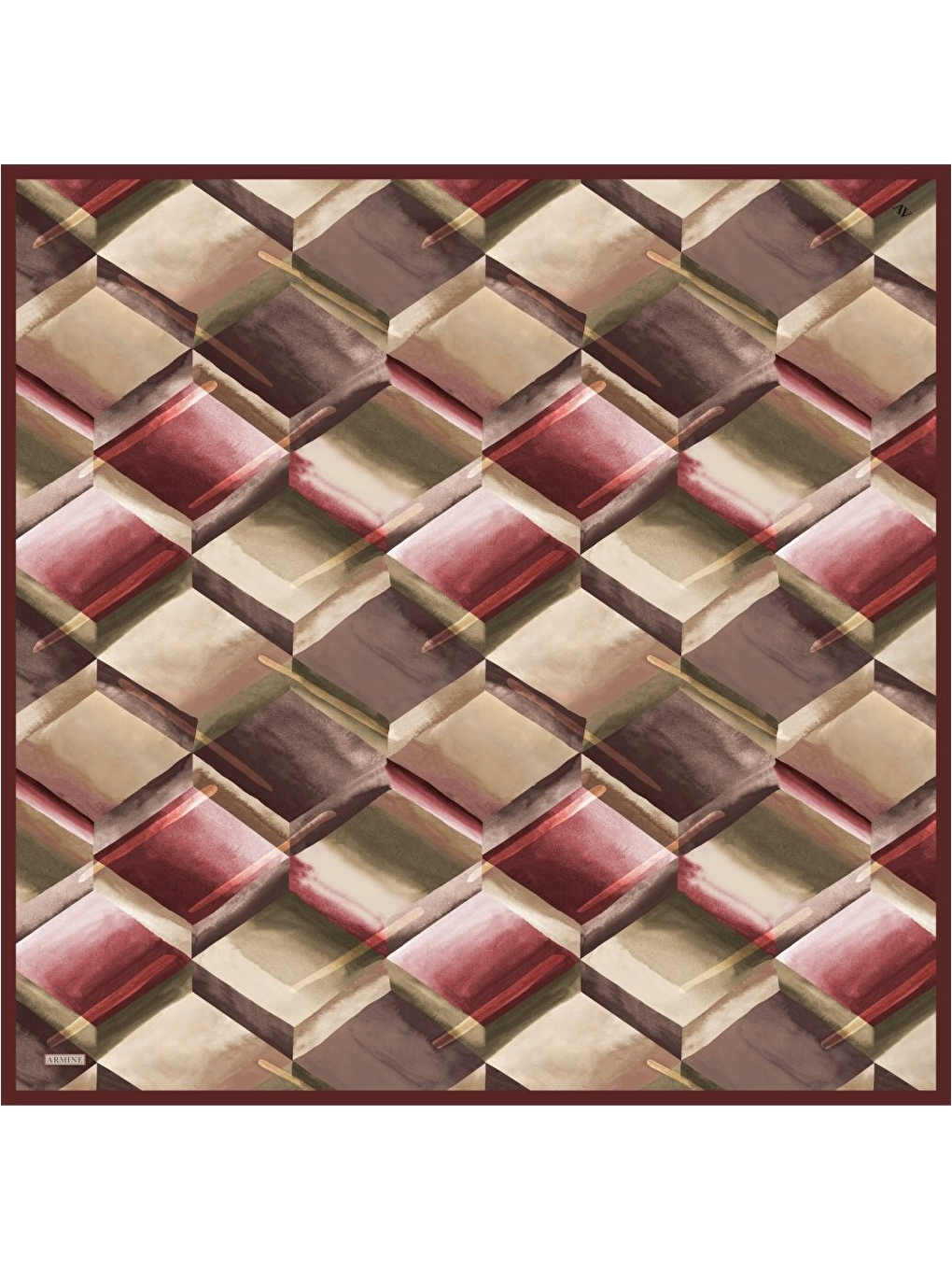 Kahverengi Saf İpek Twill Eşarp 9510d 36-4