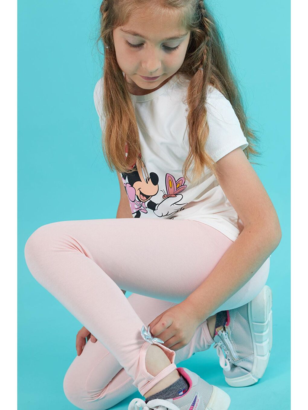 Pembe Paça Detaylı Kız Çocuk Tayt 1-8 Yaş 14468-2