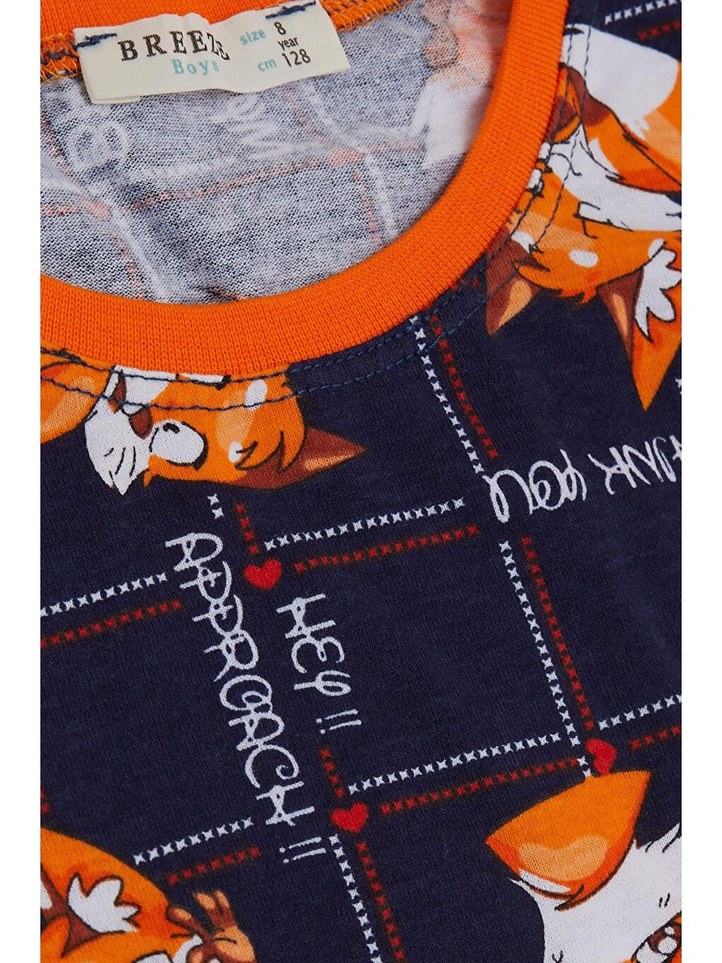 Erkek Çocuk Şortlu Pijama Takımı Sevimli Tilkicik Desenli Lacivert (6 Yaş)-4