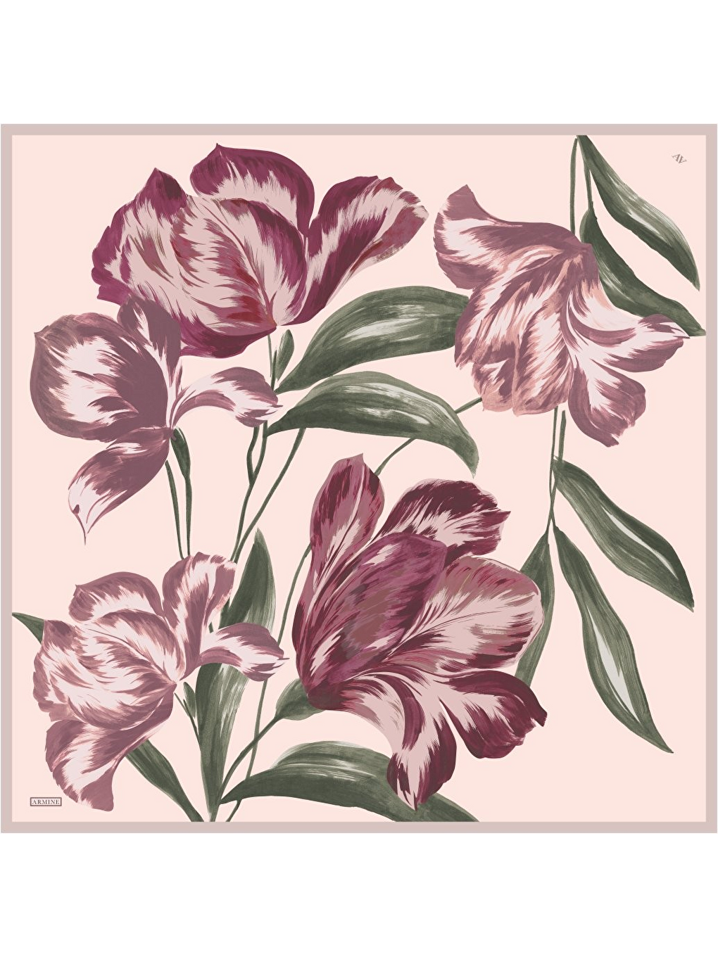Pembe Saf İpek Twill Eşarp 9506D 33-4