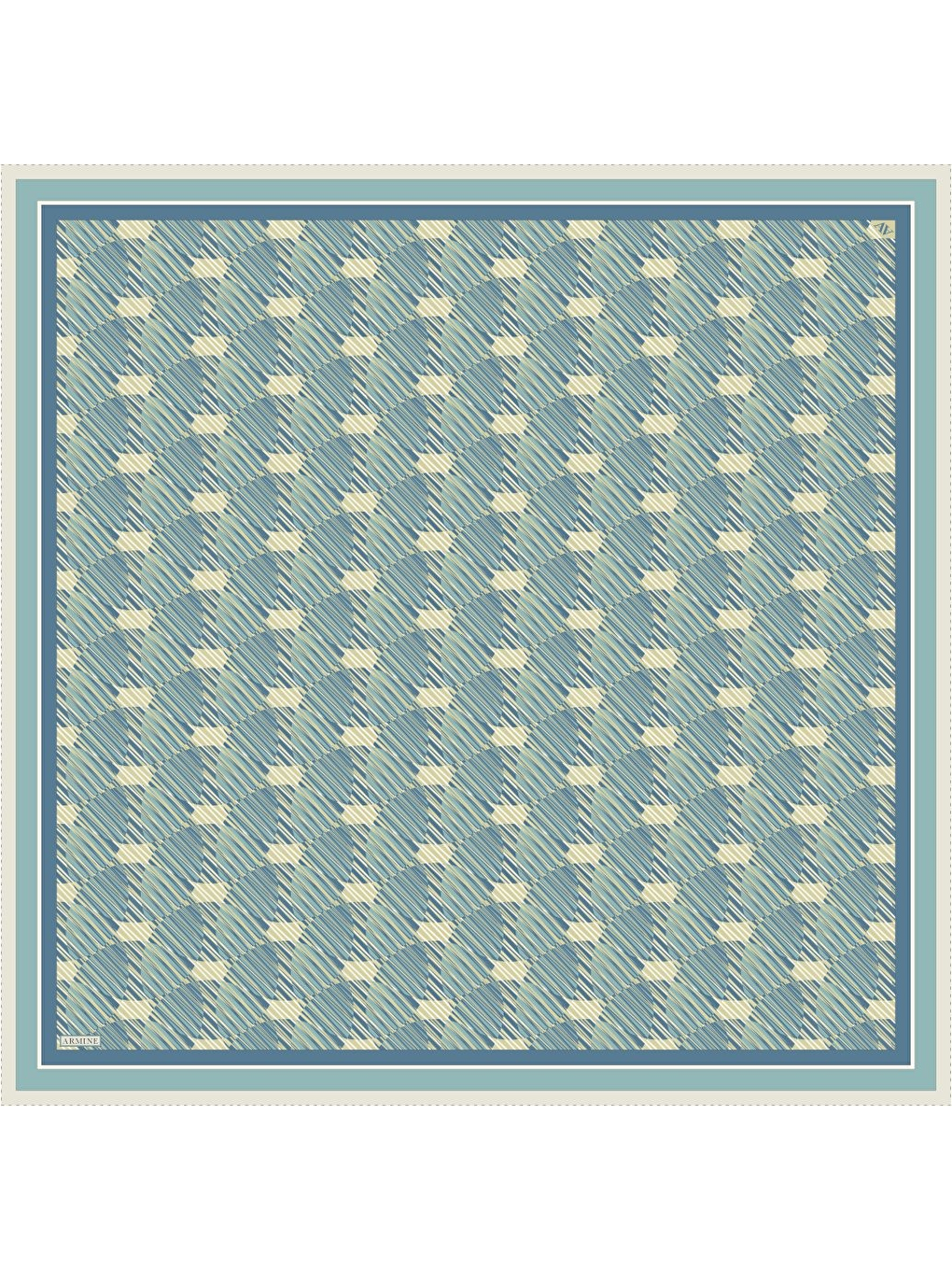 Turkuaz Saf İpek Twill Eşarp 9533D 34-4