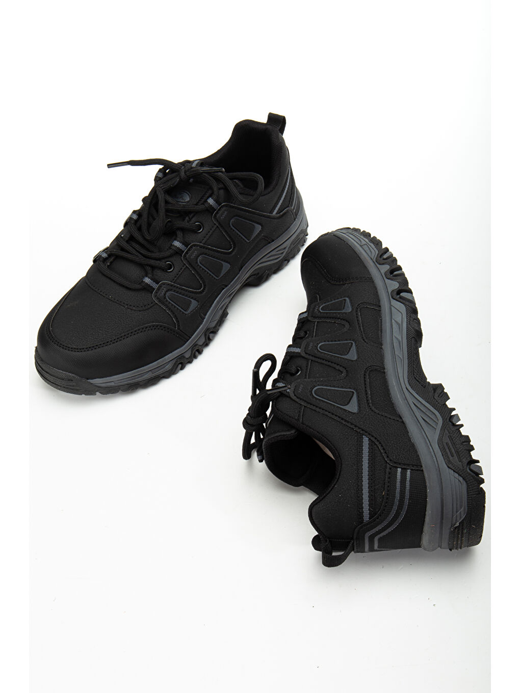 Siyah D0538 Kısa Su Geçirmez Unisex Outdoor Trekking Ayakkabı-4