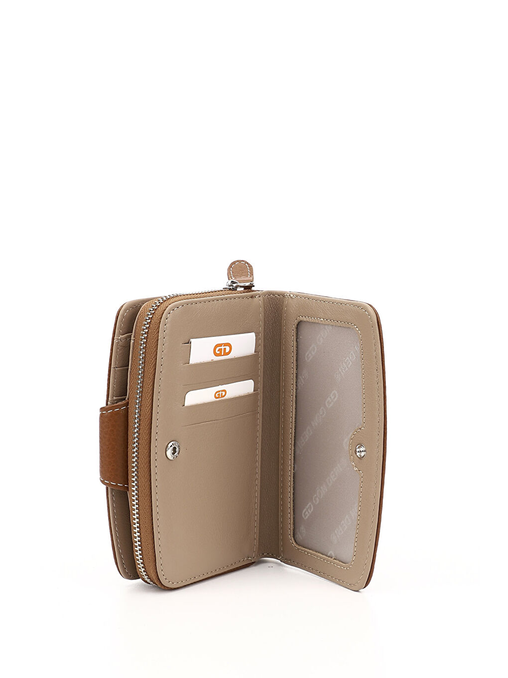 Kahverengi Kadın TABA Dikey Hakiki Deri Cüzdan-5