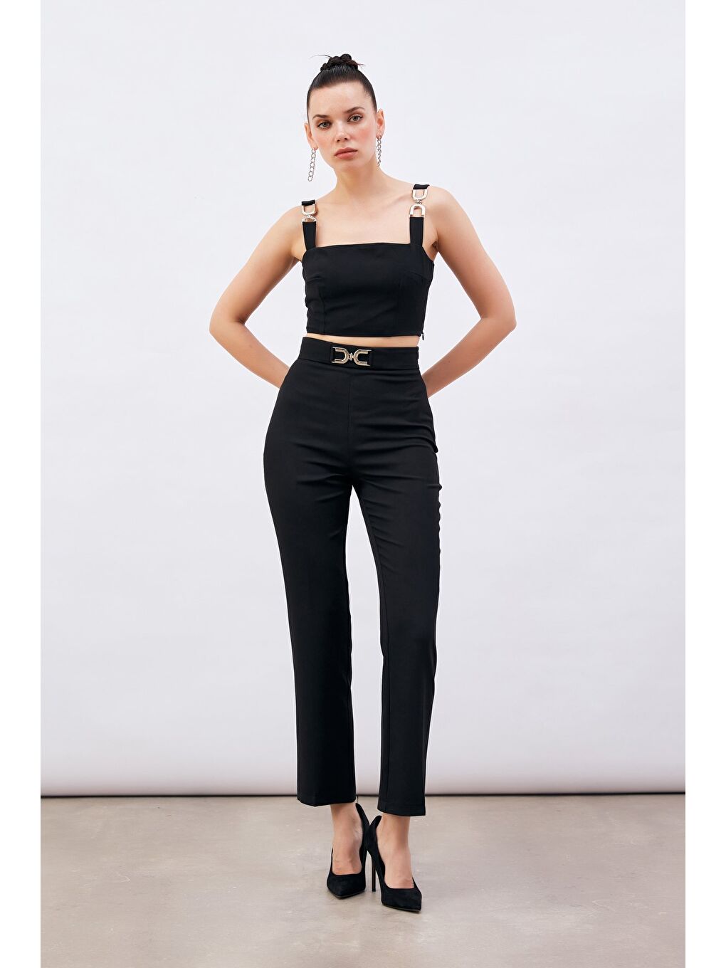 Aksesuar Detaylı Pantolon - Siyah