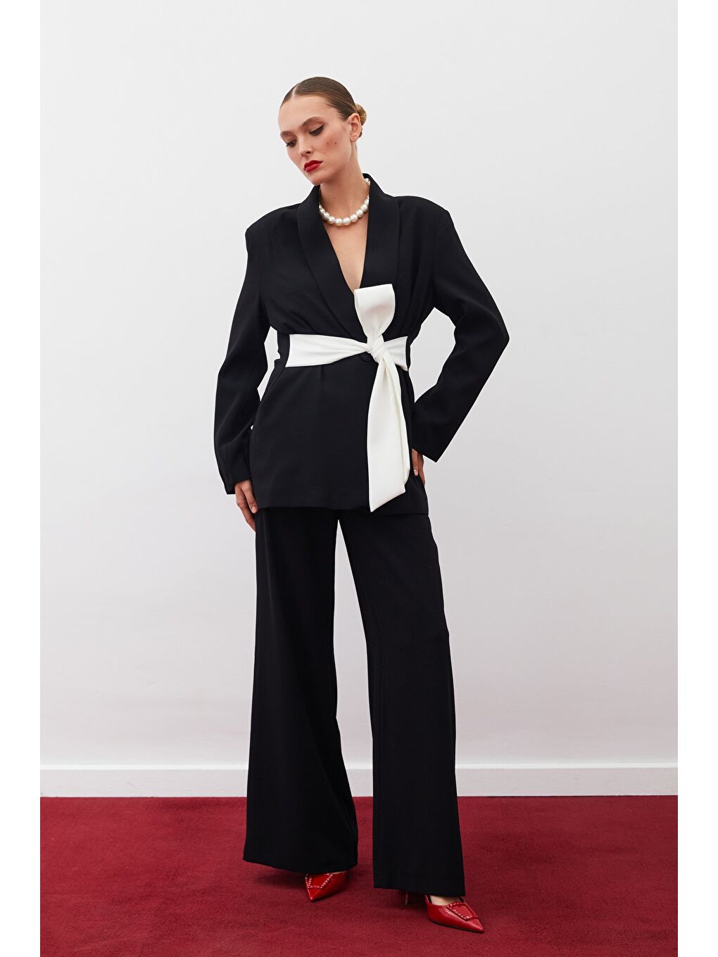 Salaş Krep Pantolon - Siyah-1