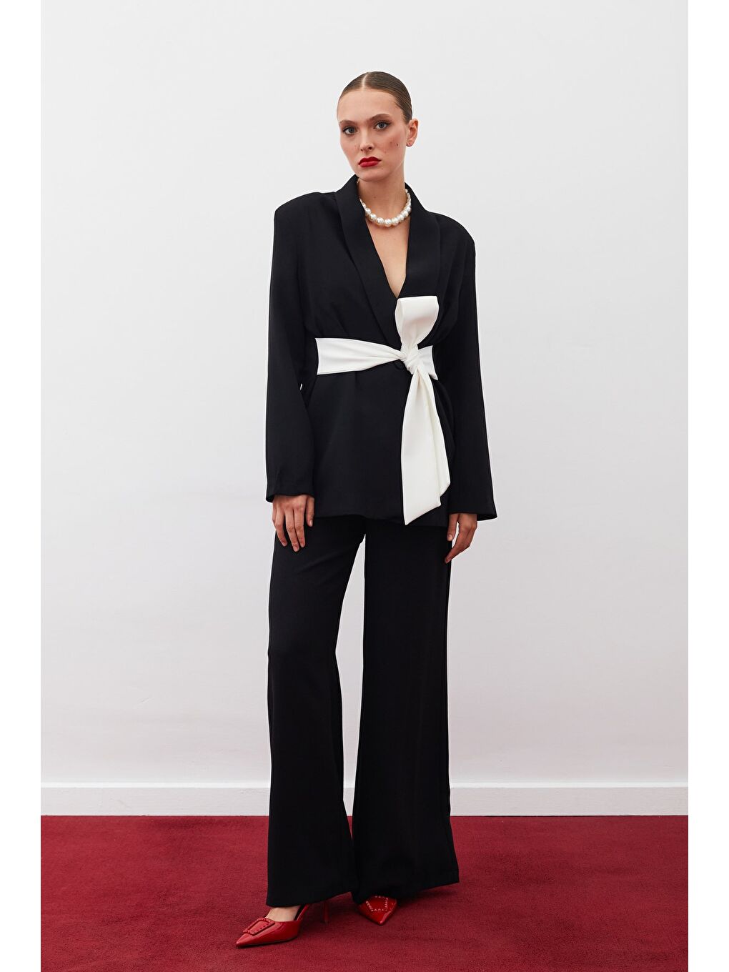 Salaş Krep Pantolon - Siyah-2