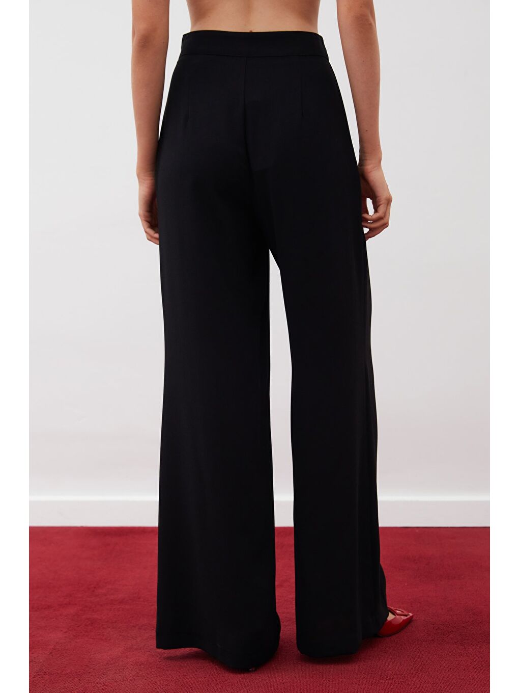 Salaş Krep Pantolon - Siyah-6