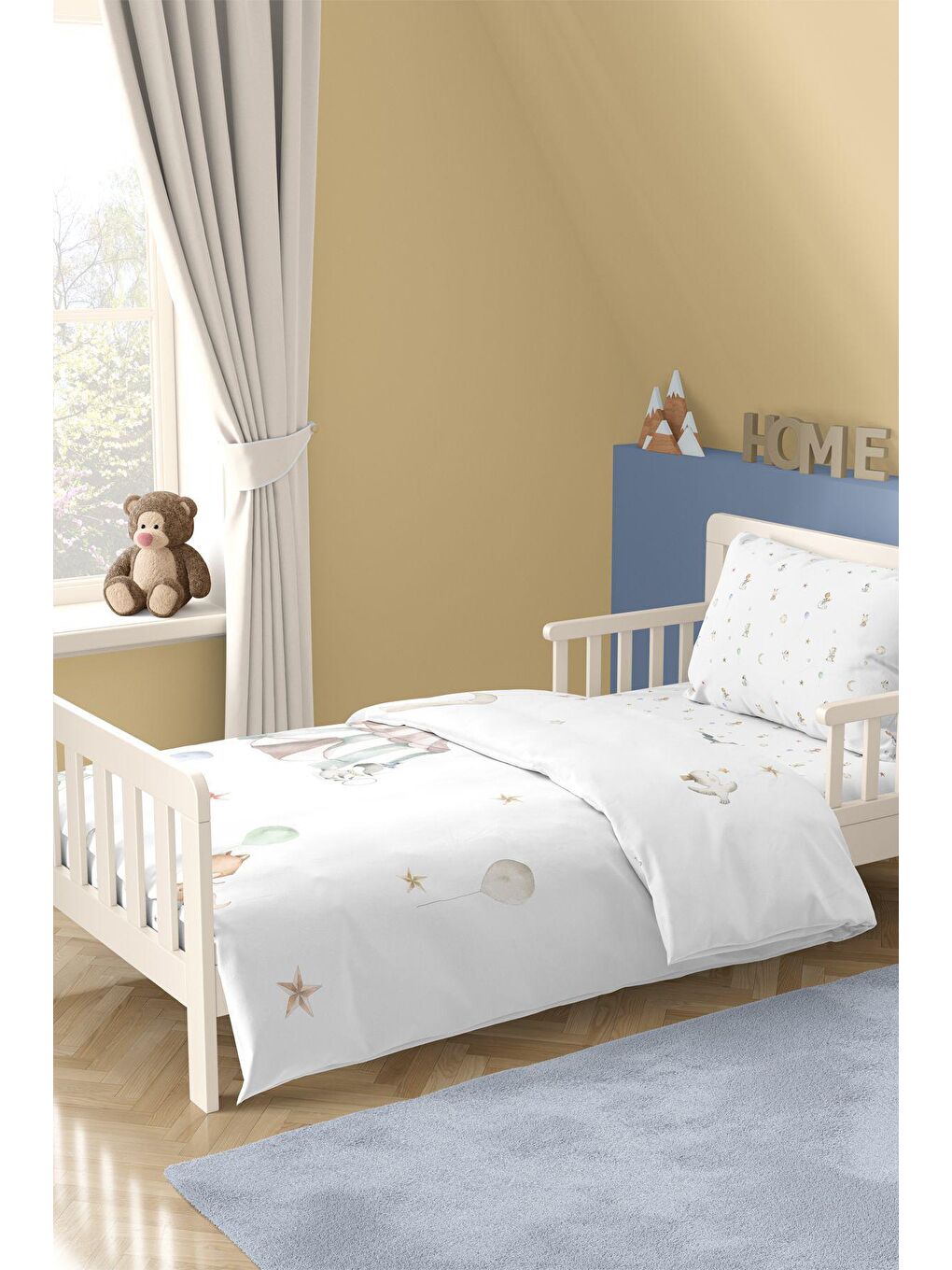 Casadora Baby Beyaz Circus %100 Pamuk, Saten Tek Kişilik Çocuk Nevresim Takımı - 4