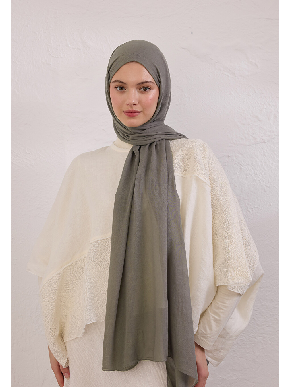 Gri Soft Viskon Şal Füme-3
