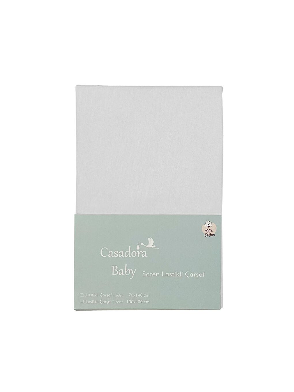 Casadora Baby Gri 100% Pamuk Saten Lastikli Bebek-Çocuk Çarşafı - 100 x 200 cm