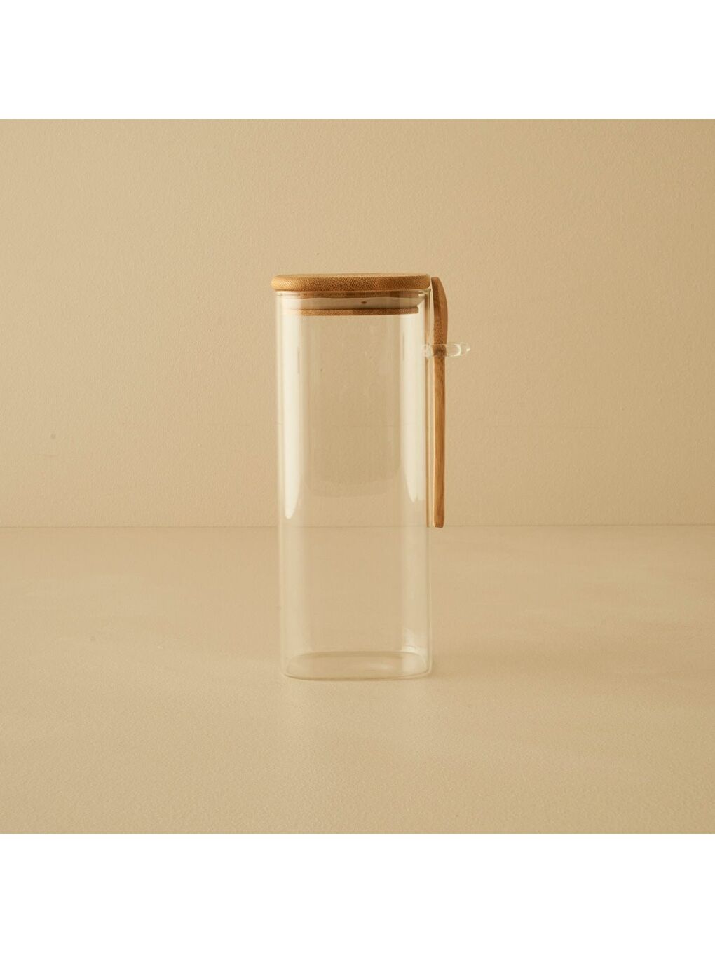 Bej Alice Bambu Kapaklı 3'lü Kavanoz Seti Naturel-1