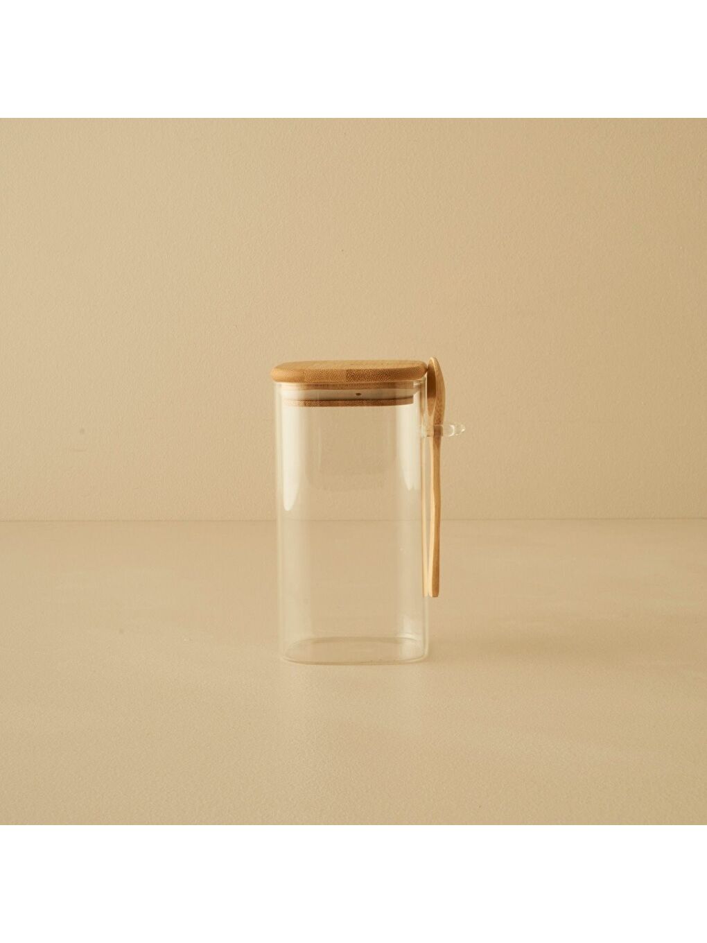 Bej Alice Bambu Kapaklı 3'lü Kavanoz Seti Naturel-2