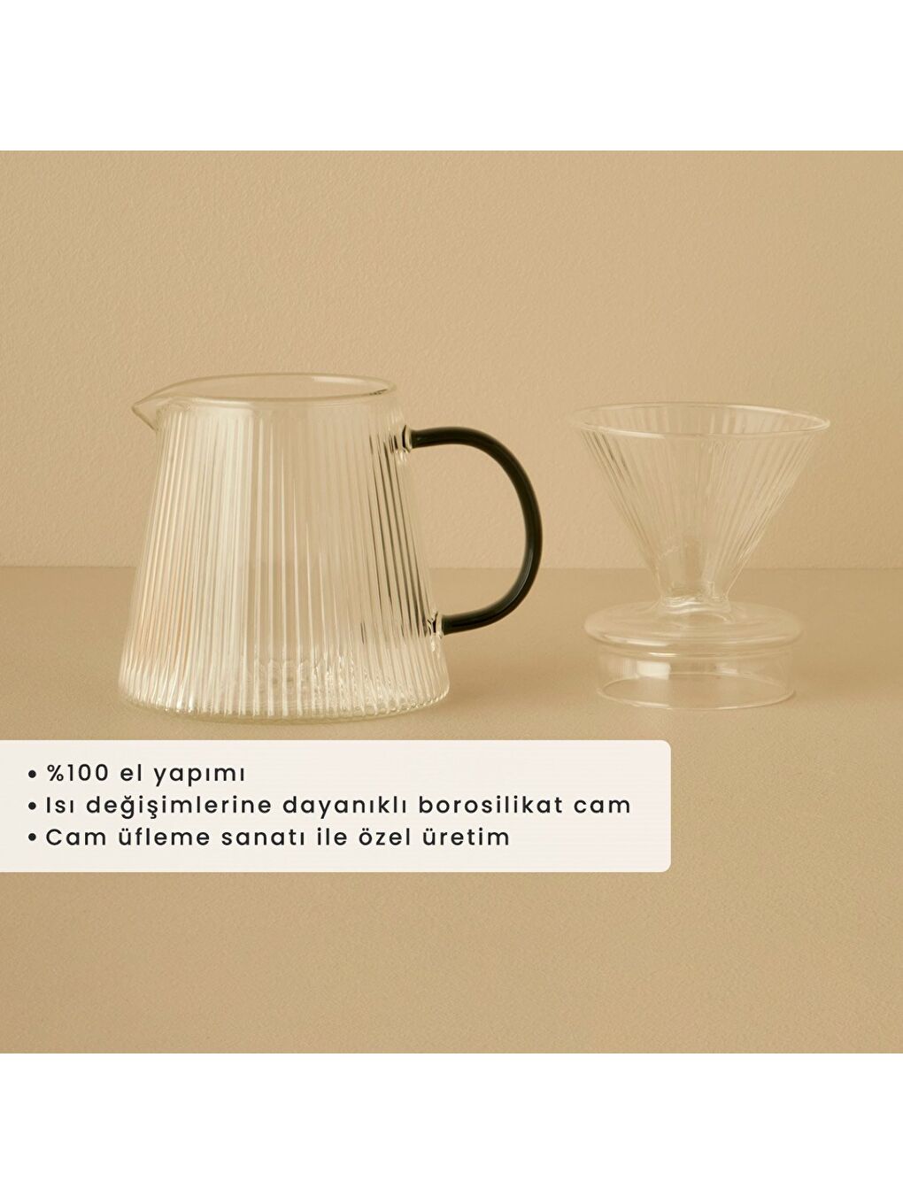 Bej Blaze Filtre Kahve Demliği Naturel (520 cc)-2