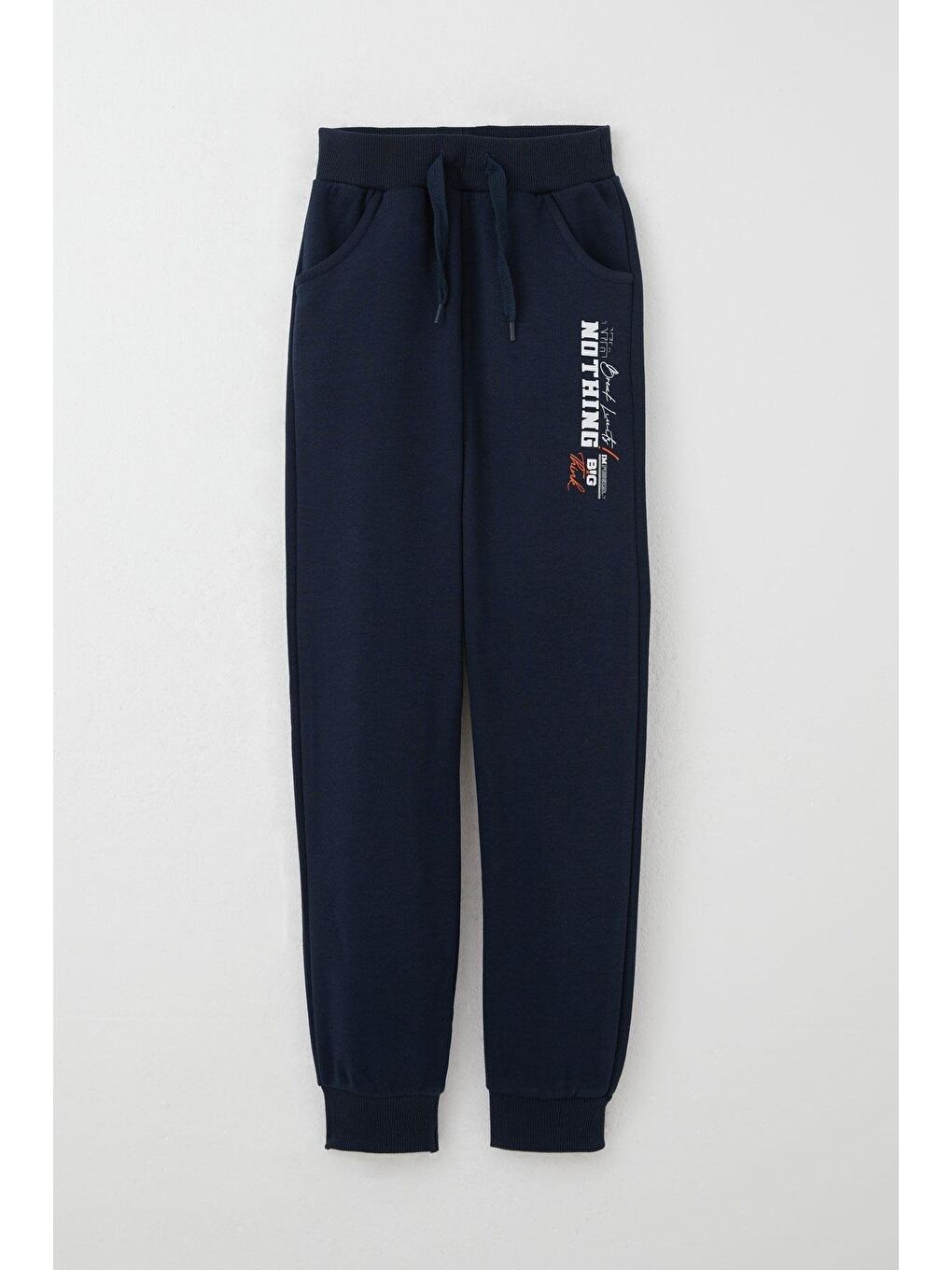 Erkek Çocuk Eşofman Takım Yazı Baskılı Bağcık Aksesuarlı Lacivert (9 Yaş)-6