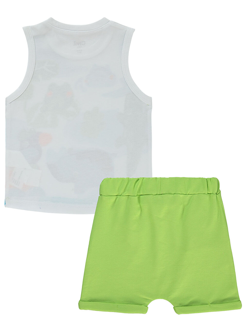 Baby Erkek Bebek Şortlu Takım 6-18 Ay Beyaz-1