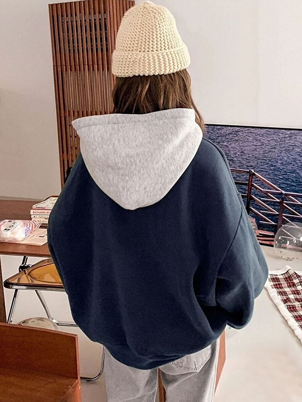 Karışık Kadın 3Lü Set Siyah Yeşil Lacivert Suppose Baskılı Oversize Sweatshirt-1
