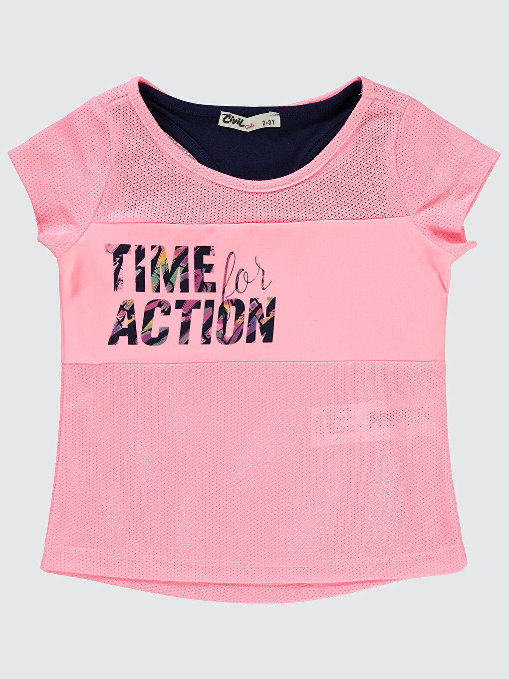 Girls Kız Çocuk Tişört 2-5 Yaş Açık Neon Pembe