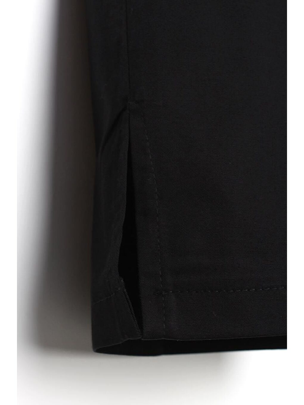 Siyah Pamuklu Ütü İzli Paçası Yırtmaçlı Elastanlı Bol Paça Pantolon-5