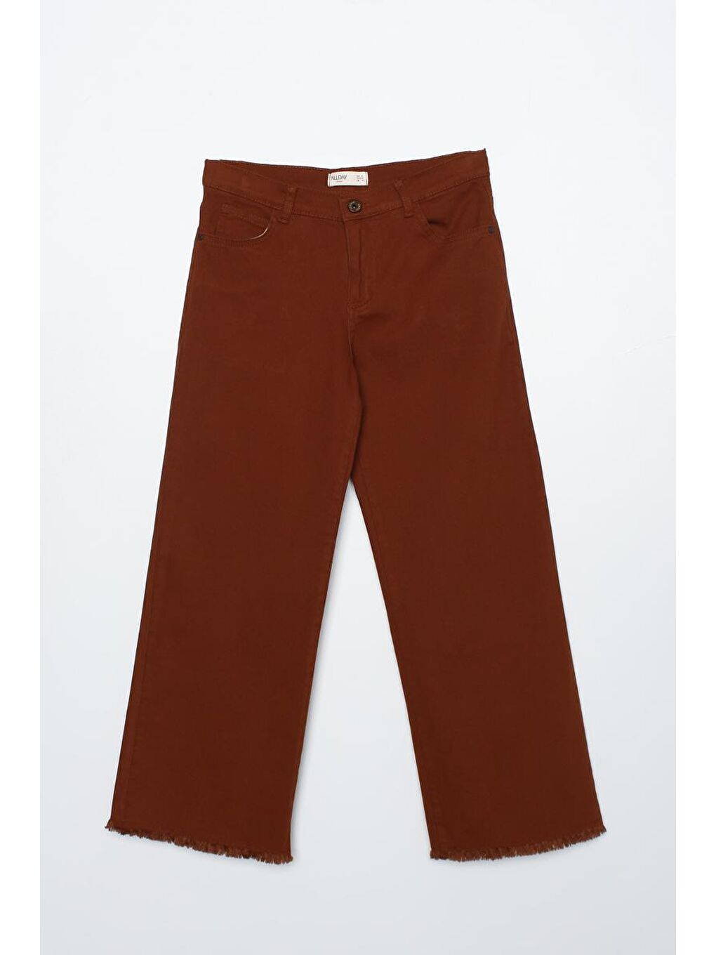 Kahverengi Açık Kahve-Paçası Püsküllü Pantolon-5