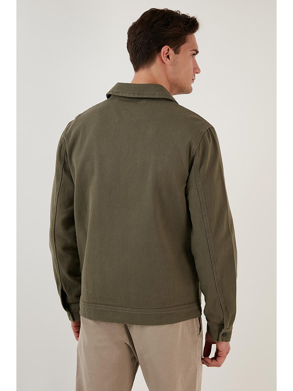 Haki % 100 Pamuk Cepli Regular Fit Gömlek Ceket 497WHIZ-4