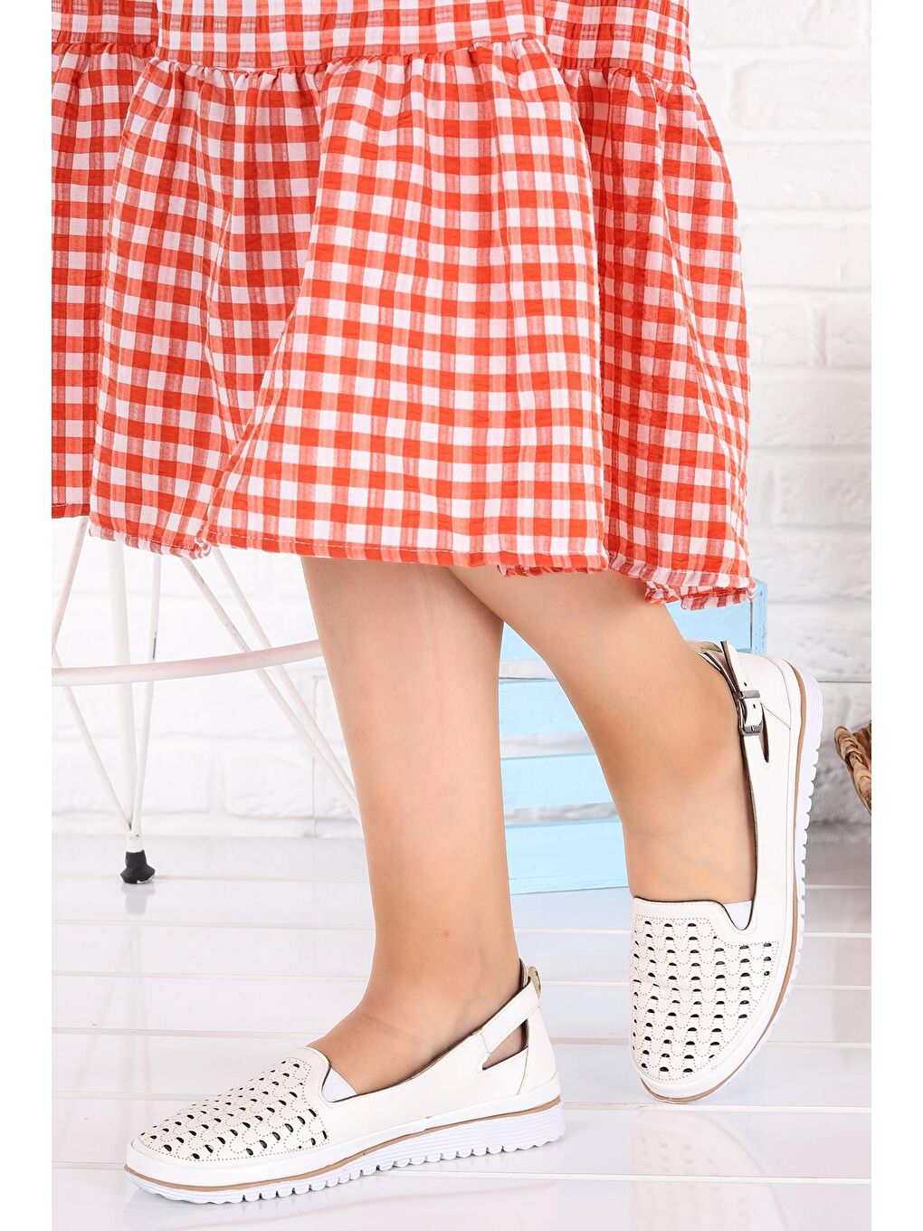 Beyaz Kadın Günlük Babet Ayakkabı Cns 1025-1