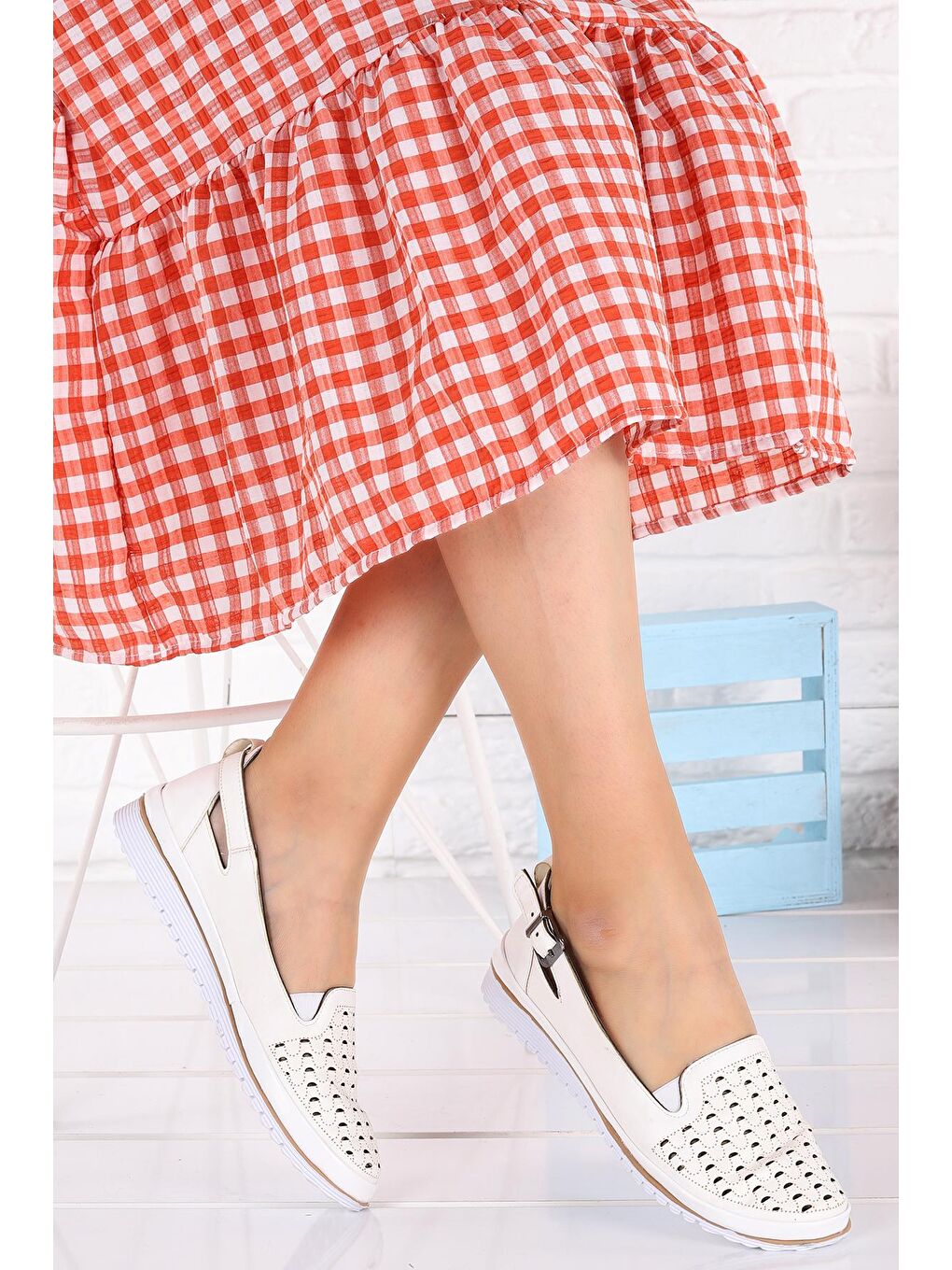 Beyaz Kadın Günlük Babet Ayakkabı Cns 1025-2