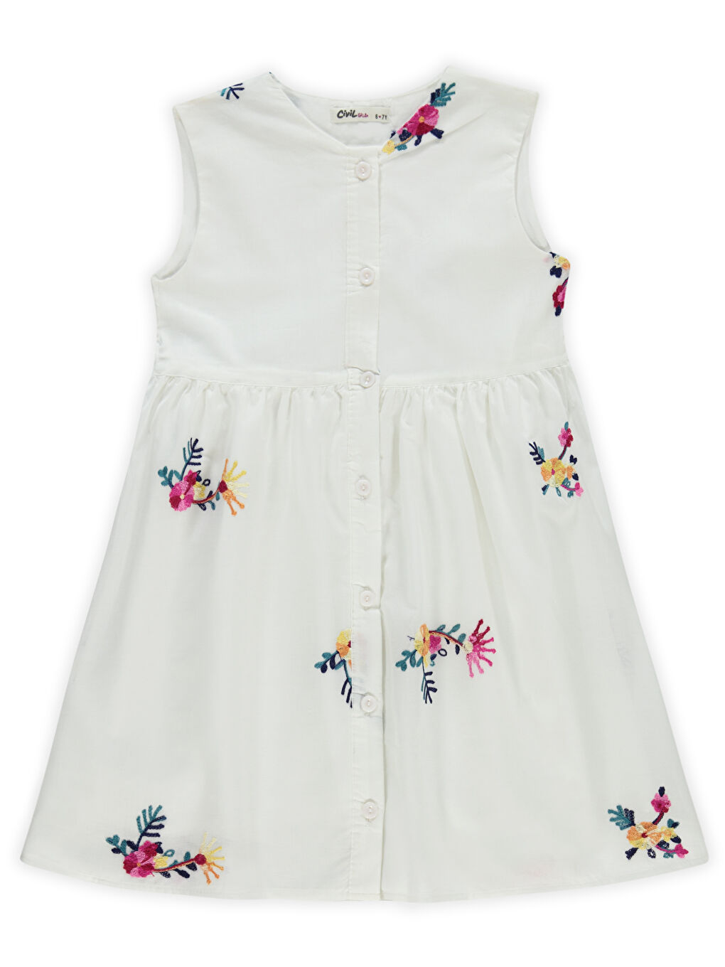 Girls Kız Çocuk Elbise 6-9 Yaş Ekru