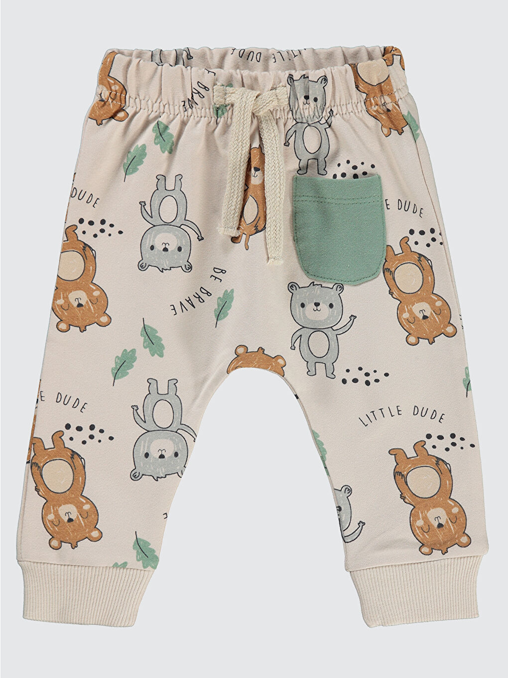 Bej Baby Erkek Bebek Eşofman Altı 6-18 Ay Fil Dişi