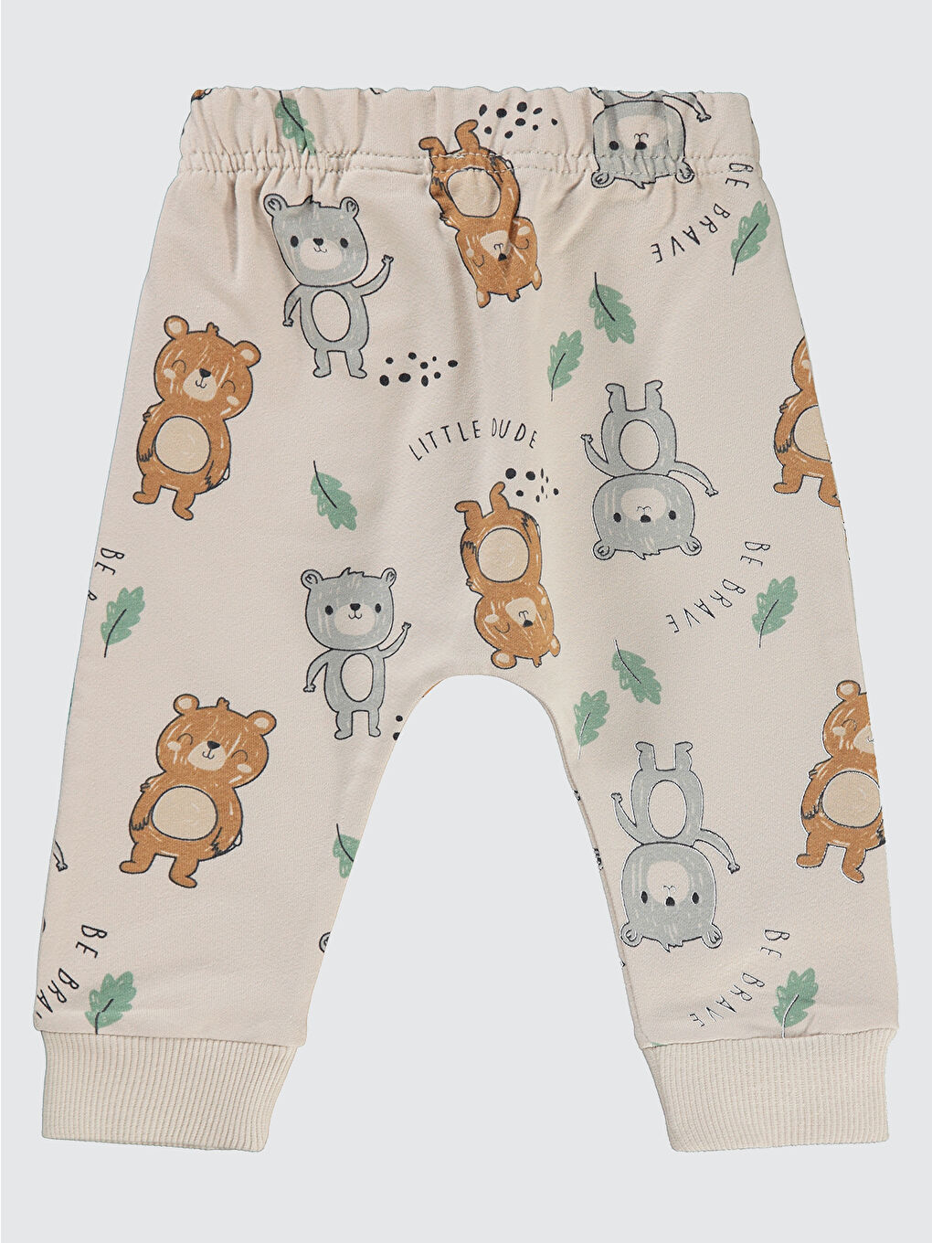 Bej Baby Erkek Bebek Eşofman Altı 6-18 Ay Fil Dişi-1