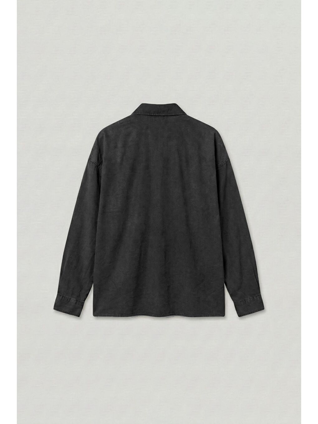 Erkek Oversize Yıkamalı Gömlek Siyah-1