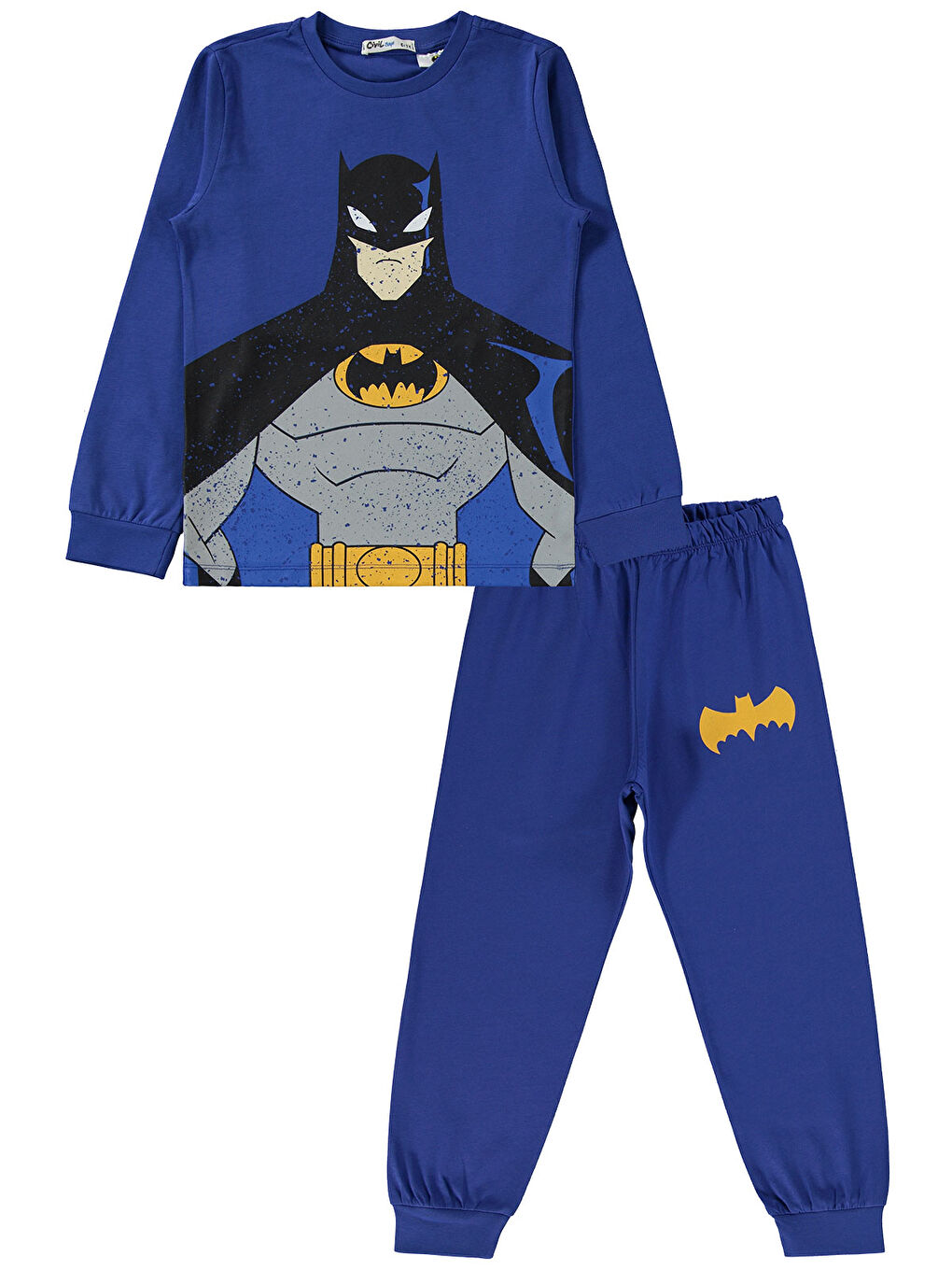 Batman Erkek Çocuk Pijama Takımı 6-9 Yaş Saks Mavisi