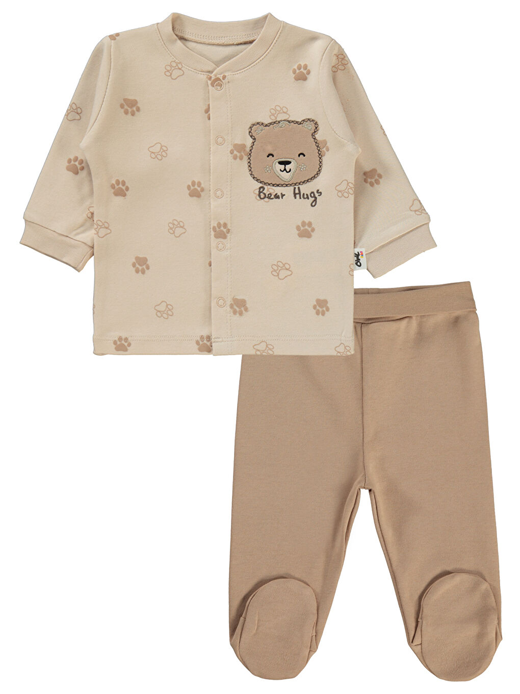 Bej Baby Erkek Bebek Pijama Takımı 1-6 Ay FilDişi