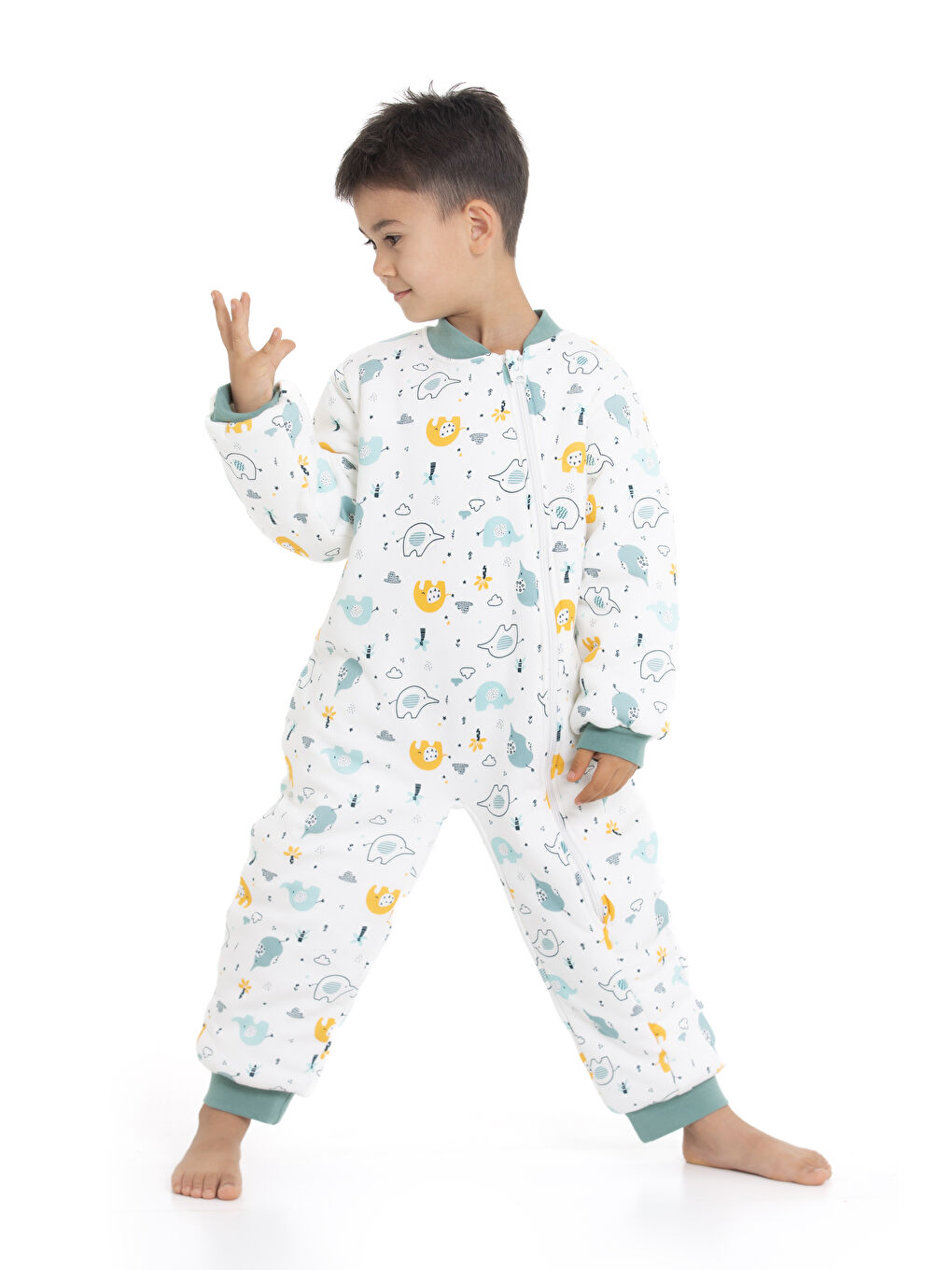 Ekru 2.5 Tog Fil Desenli Uyku Tulumu 1025-1