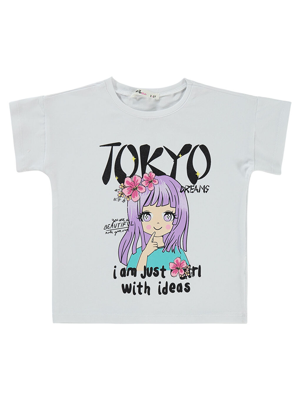 Girls Kız Çocuk Tişört 2-5 Yaş Beyaz