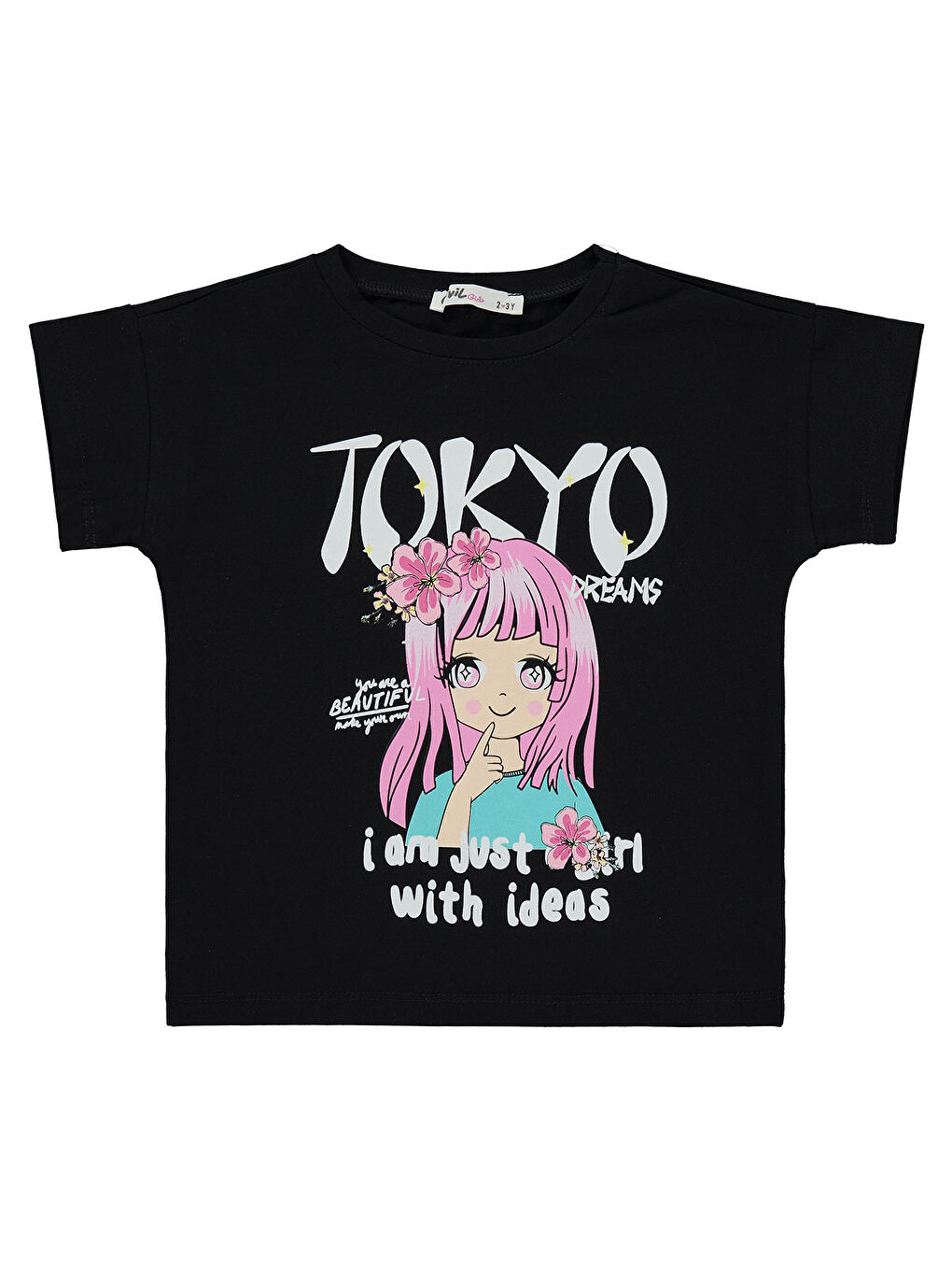 Girls Kız Çocuk Tişört 2-5 Yaş Siyah