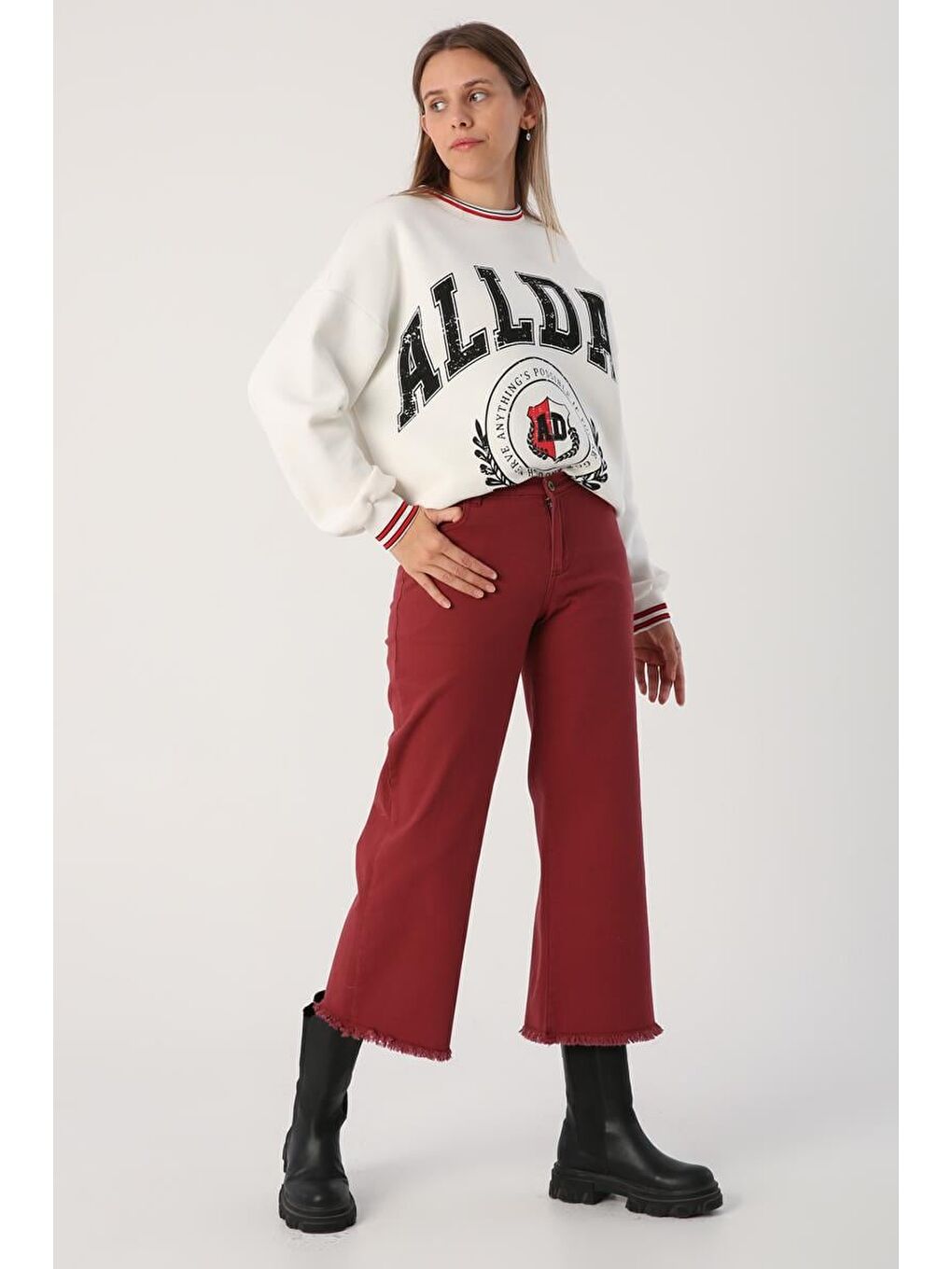 ALLDAY Pembe Gül Kurusu-Paçası Püsküllü Pantolon - 2