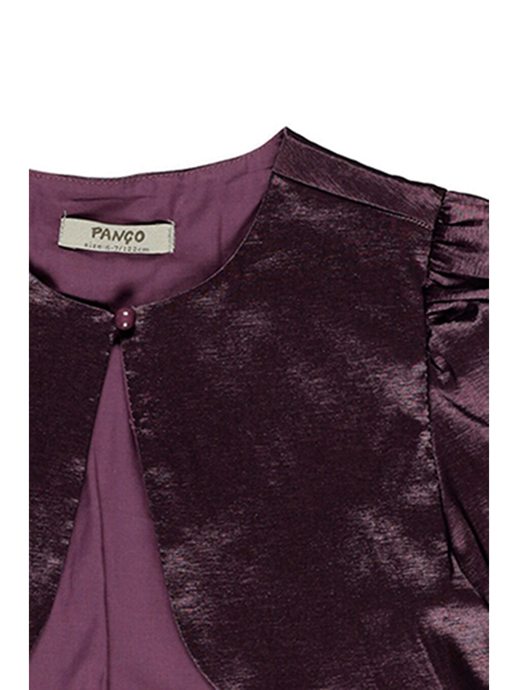 Kız Çocuk Kolları Büzgü Detaylı Mor Crop Ceket-2