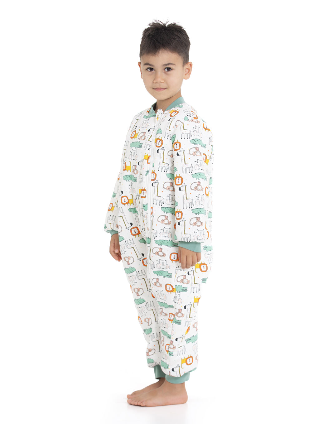 Ekru 2.5 Tog Hayvan Desenli Uyku Tulumu 1026-1