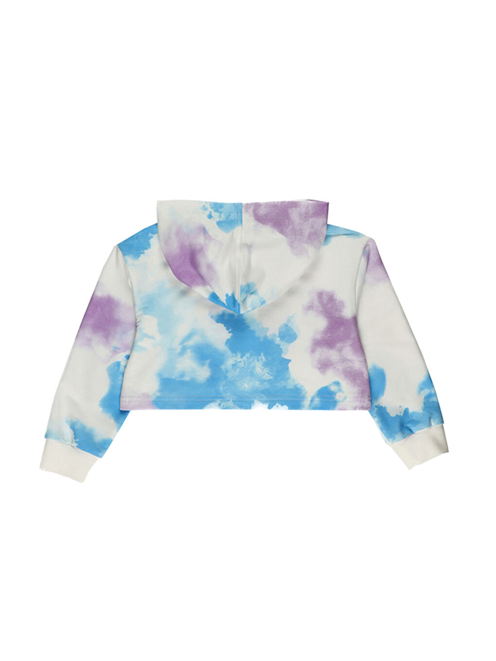 Kız Çocuk Batik Desenli Fermuarlı Beyaz Sweatshirt-3