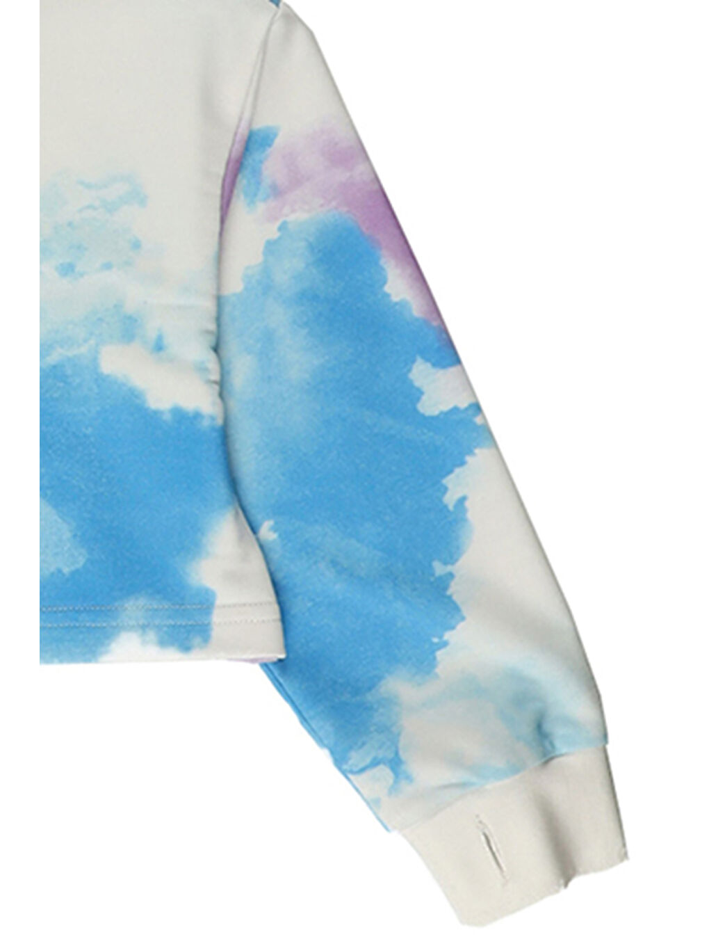 Kız Çocuk Batik Desenli Fermuarlı Beyaz Sweatshirt-4