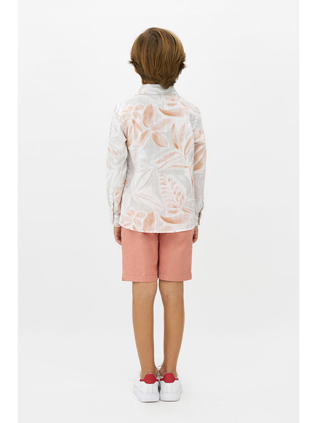 Pembe Erkek Çocuk Baskılı Somon Gömlek-2