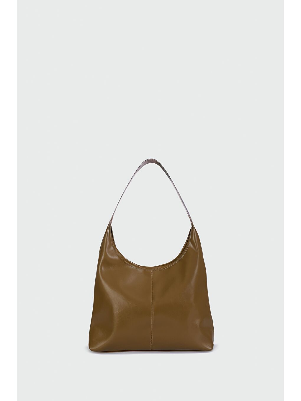 Bej Gina Vintage Deri Omuz Çantası Vizon-1