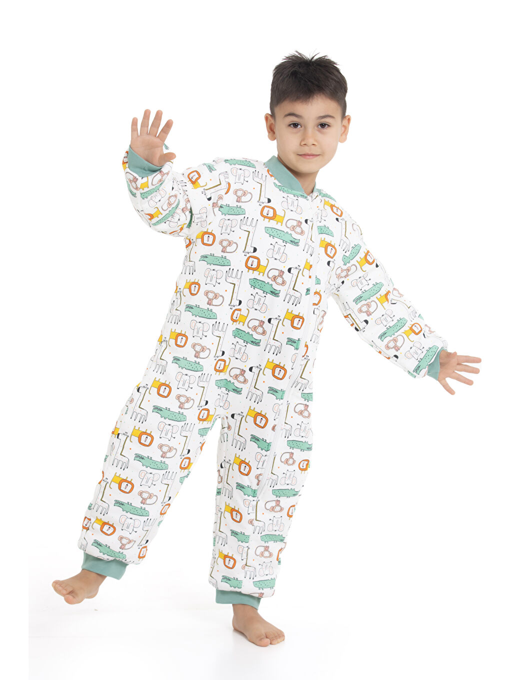 Ekru 2.5 Tog Hayvan Desenli Uyku Tulumu 1026-2