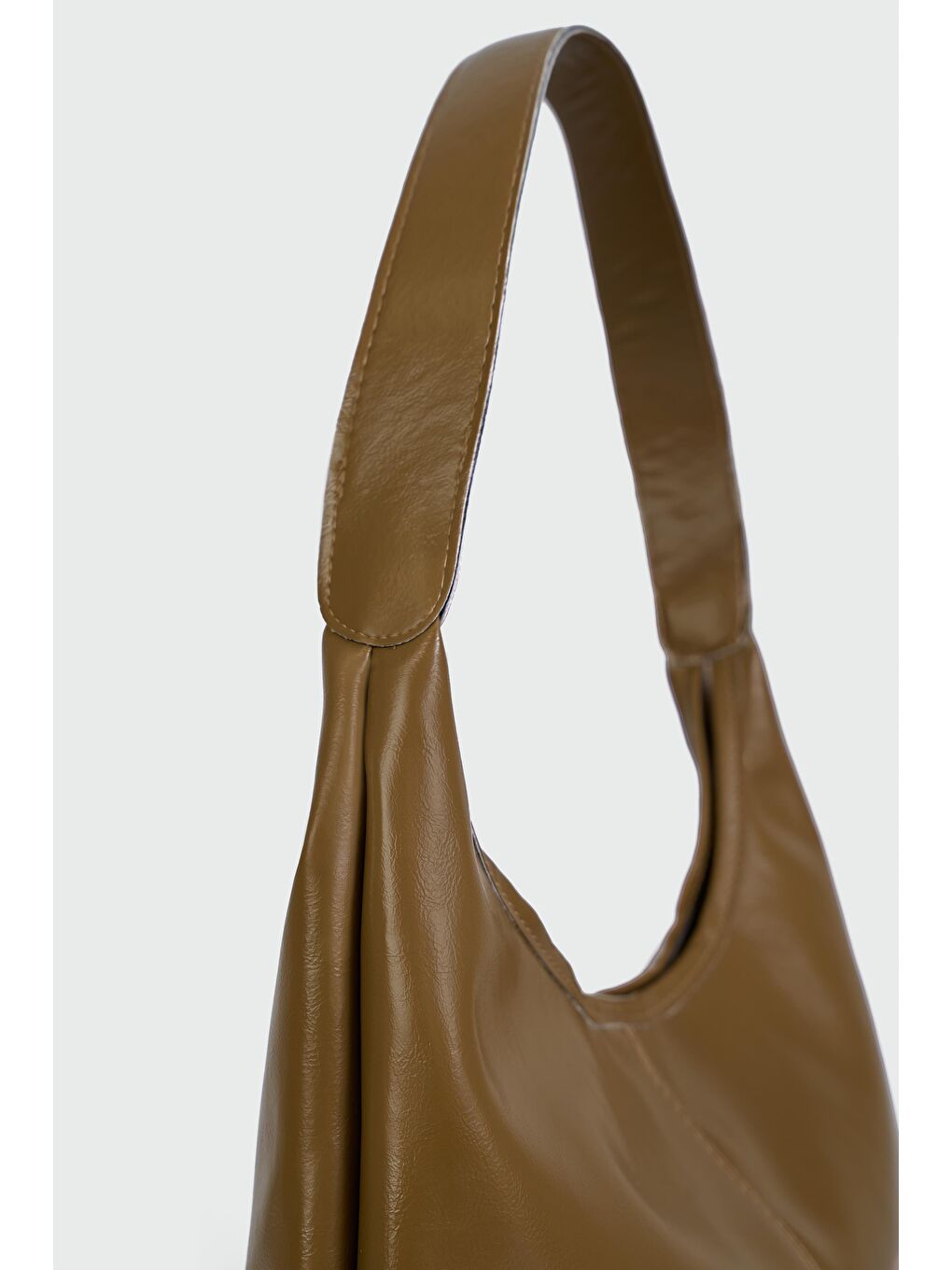 Bej Gina Vintage Deri Omuz Çantası Vizon-4