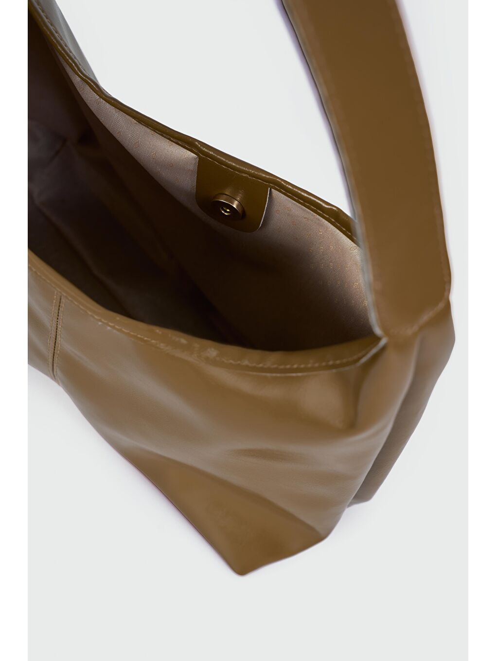 Bej Gina Vintage Deri Omuz Çantası Vizon-5