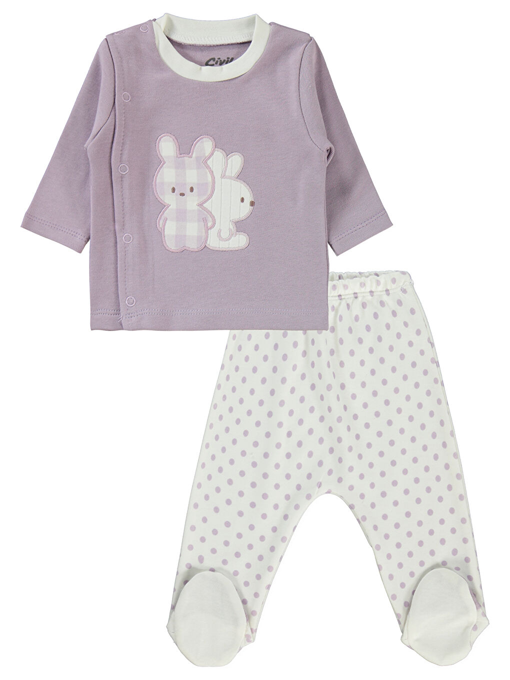 Baby Kız Bebek Zıbın Setleri 0-1 Ay Koyu Lila-1