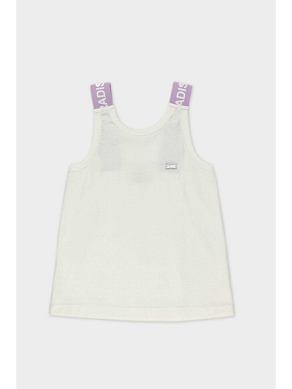 Kız Çocuk Askı Detaylı Beyaz Atlet-3