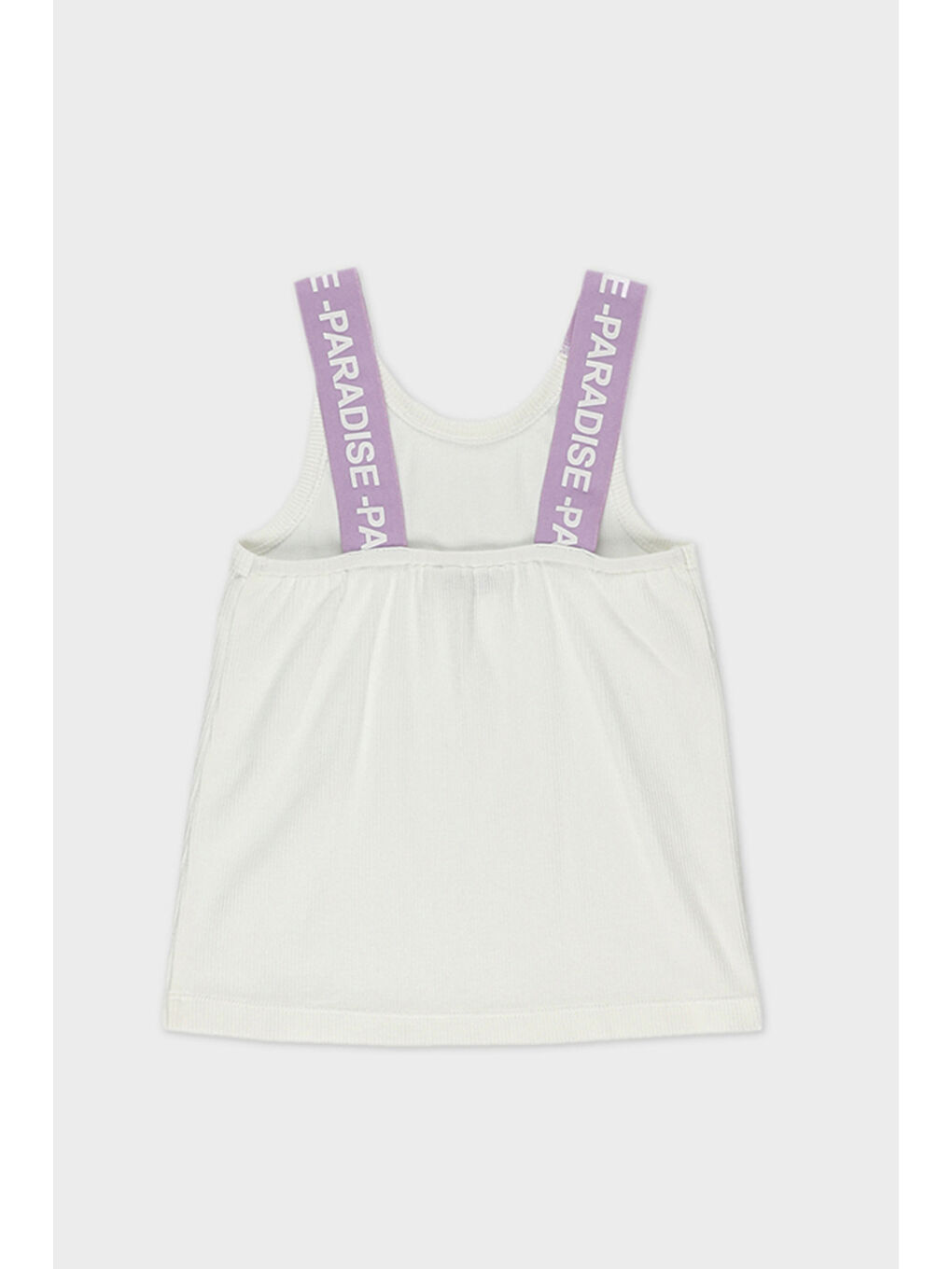 Kız Çocuk Askı Detaylı Beyaz Atlet-4