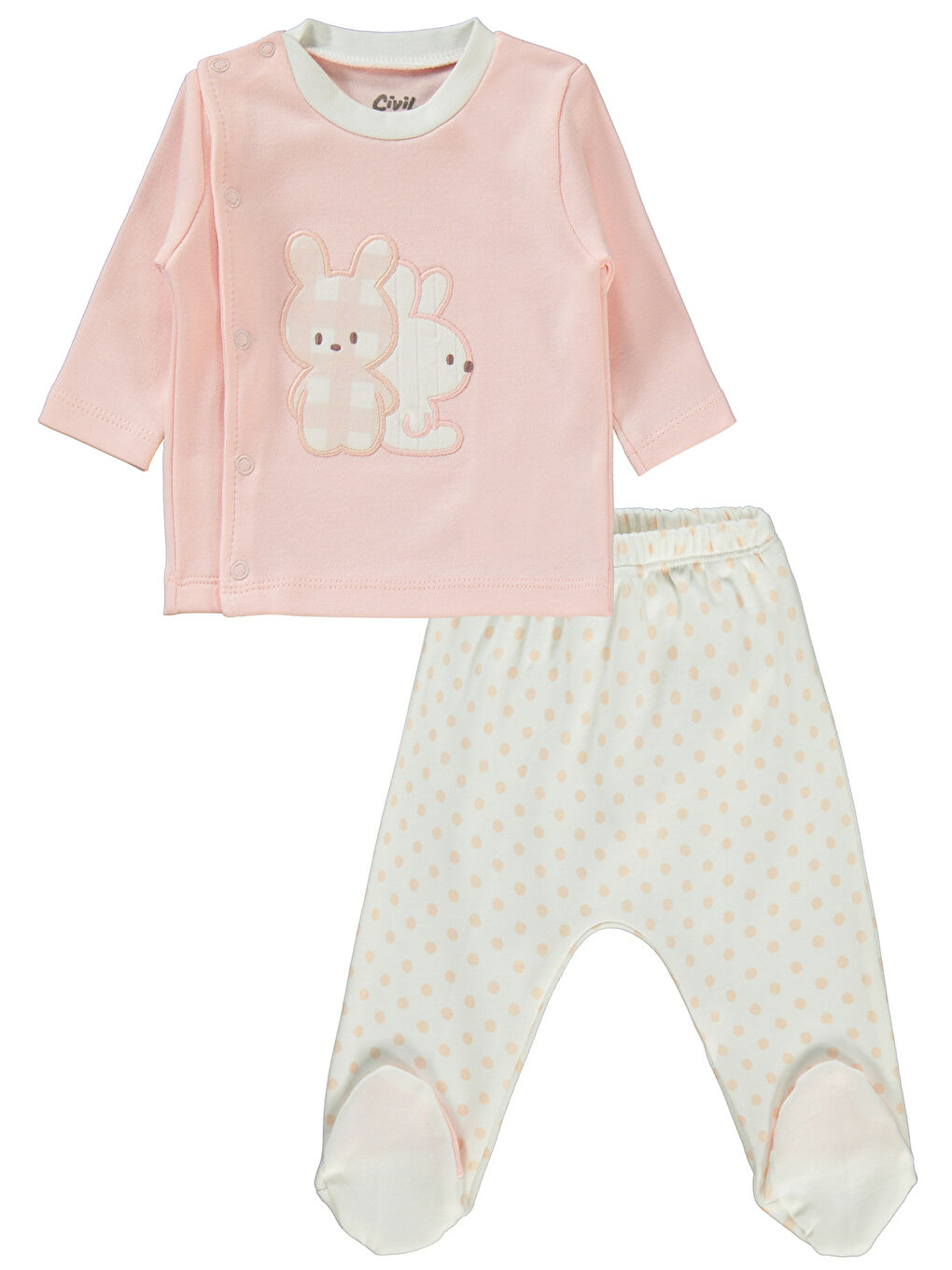 Pembe Baby Kız Bebek Zıbın Setleri 0-1 Ay Somon-1